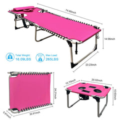 WKFAMOUT laid flat tanning position showing full-body support and comfort