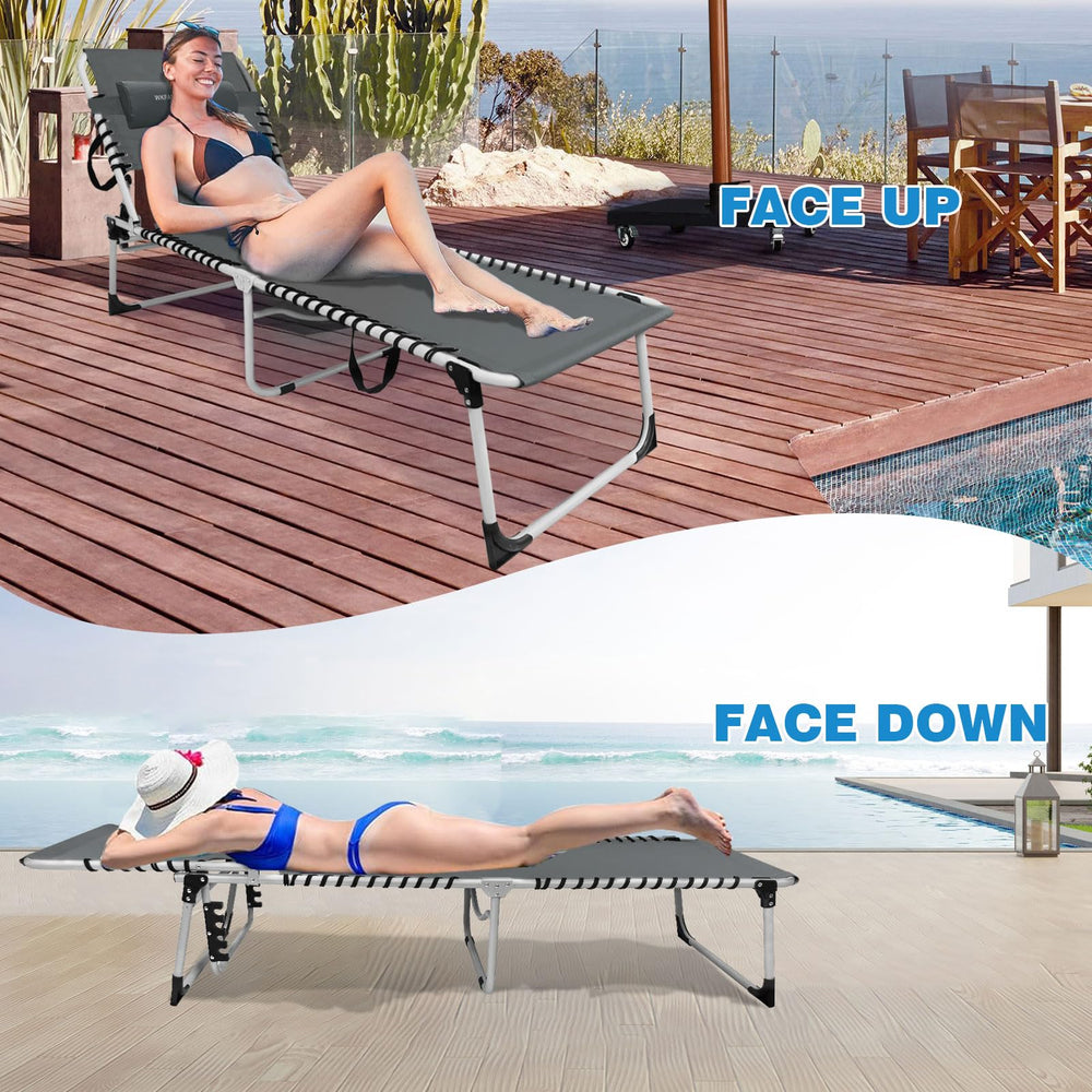 WKFAMOUT folded chair with backpack straps for easy carrying during camping or beach trips
