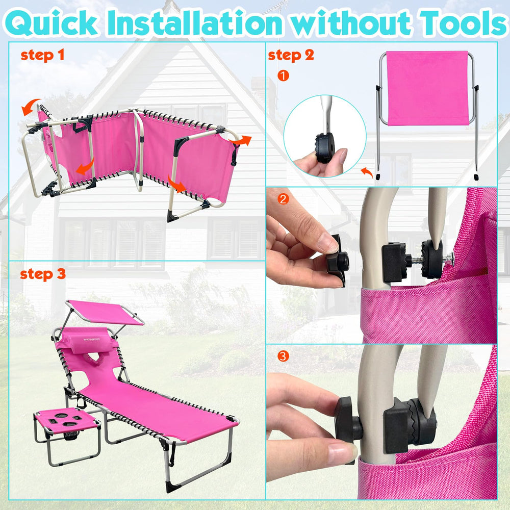 WKFAMOUT lounger folded in carry bag for easy transport and storage