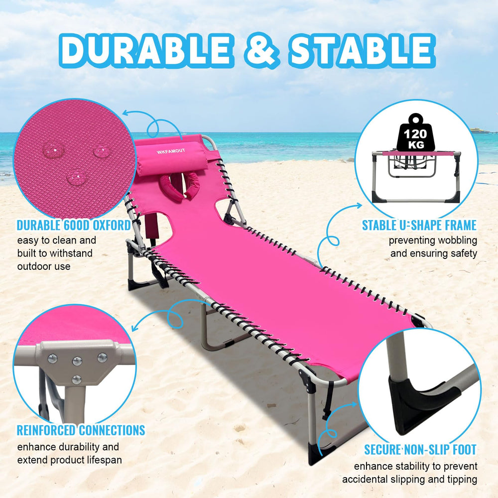 WKFAMOUT folding side table open holding a drink and phone for convenience