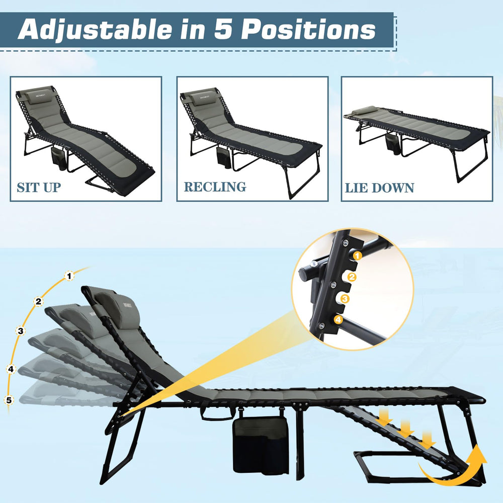 WKFAMOUT steel frame and Oxford fabric detail for durable support benefit