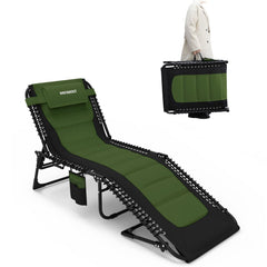 WKFAMOUT front view of folded chair showing compact portability and storage benefit