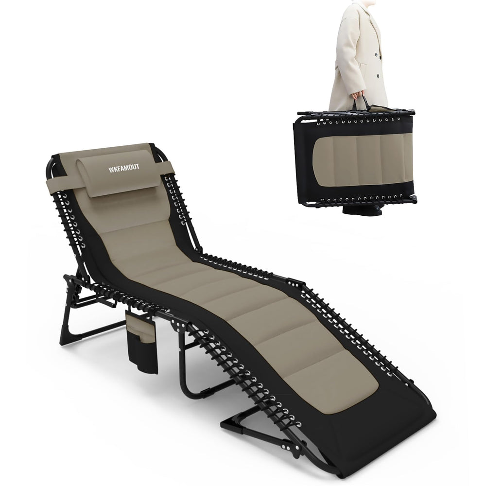 WKFAMOUT front view of padded outdoor lounge chair, comfortable seating