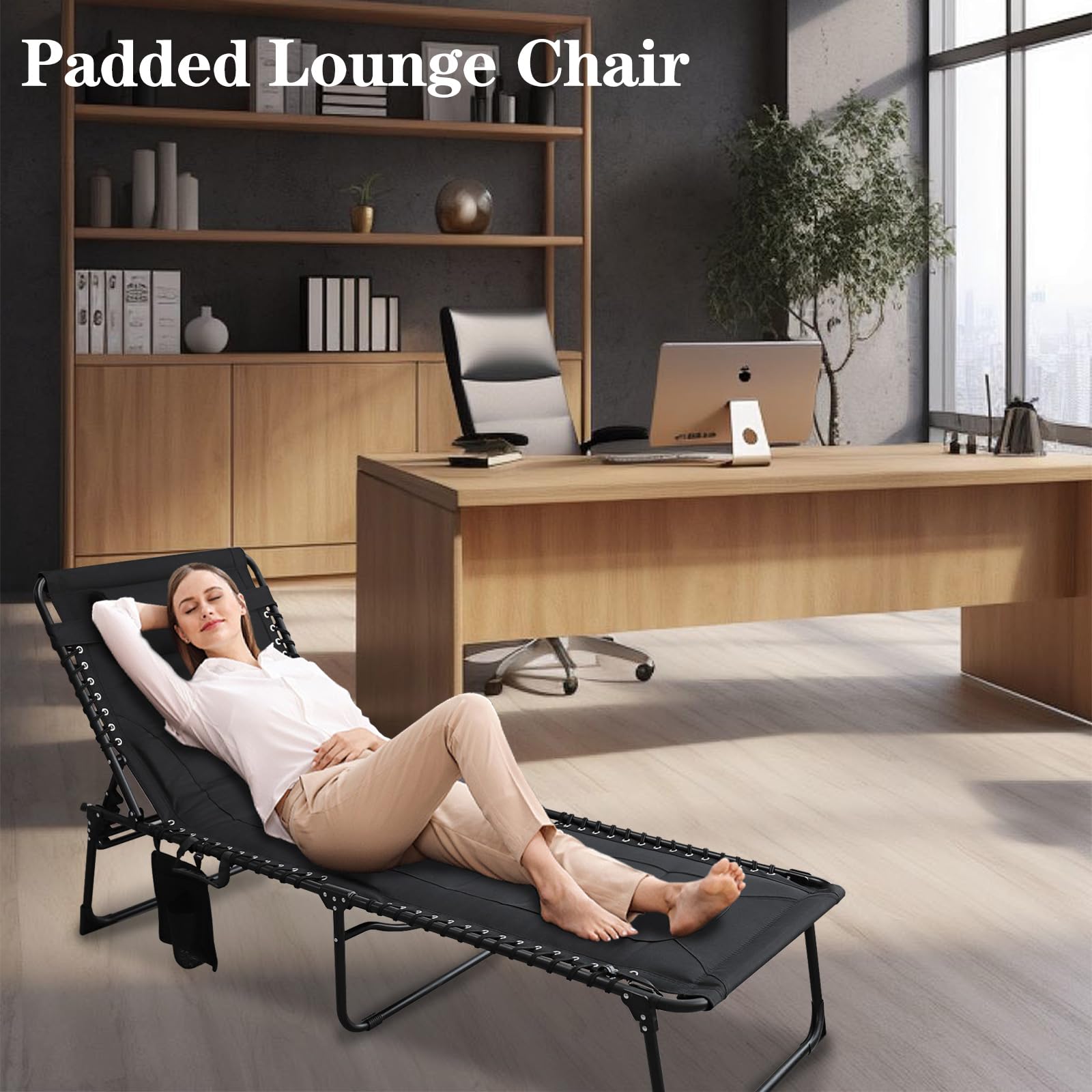 WKFAMOUT side profile in reclined position illustrating five-position adjustability
