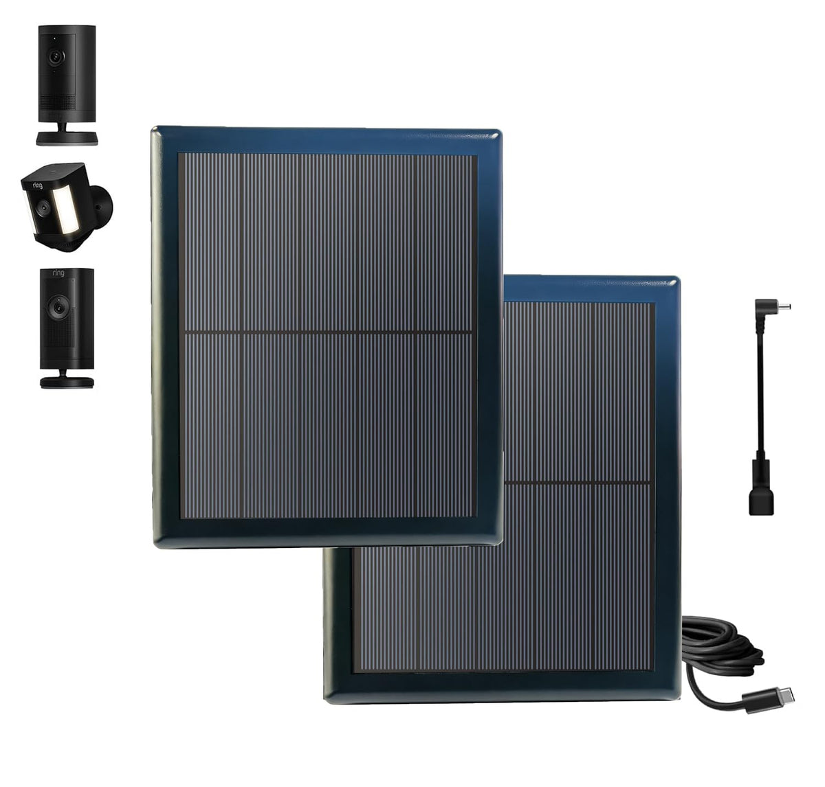 WKKLQ front view of two 8W solar panels showing compact design and quick installation benefit
