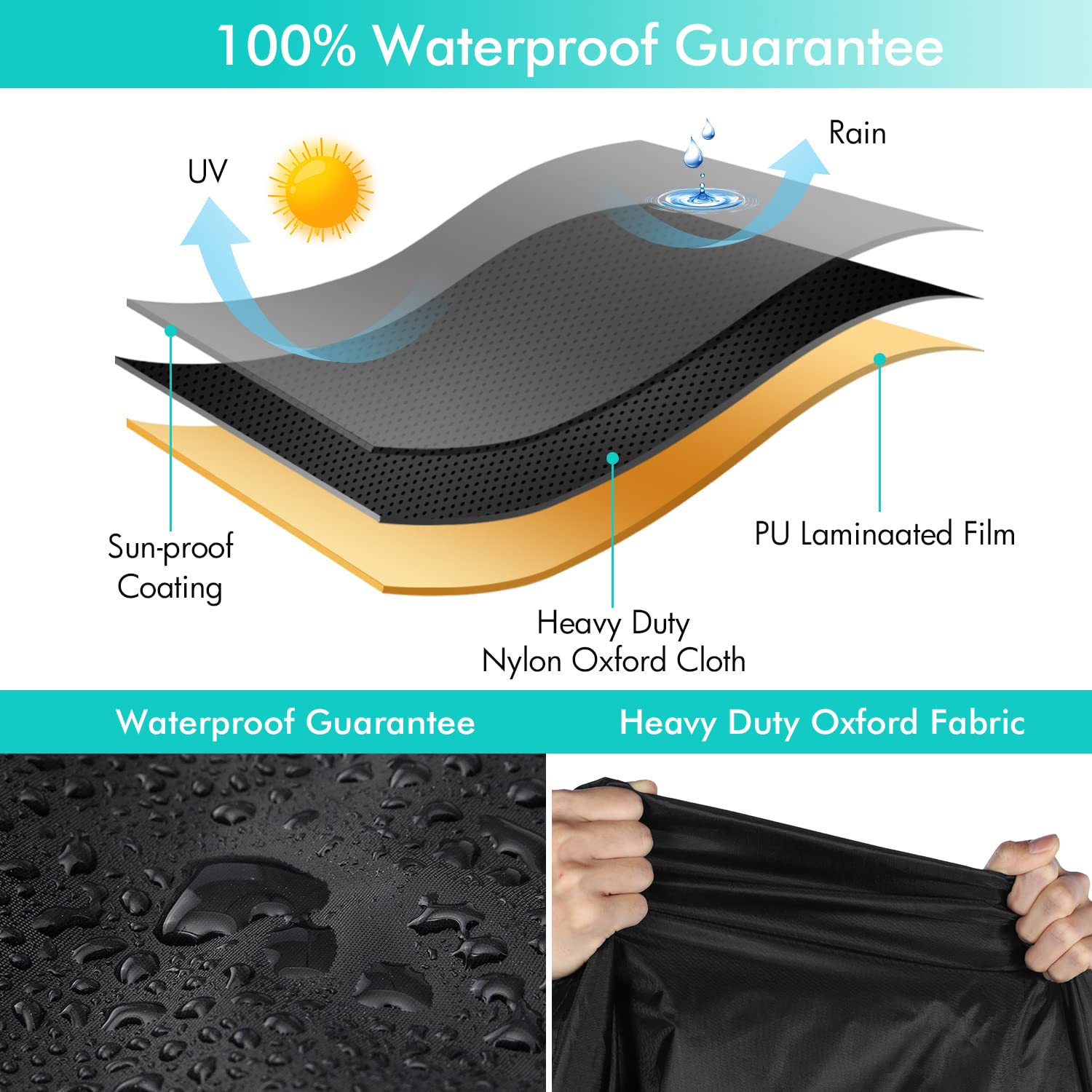 WLEAFJ padded handle on cover, eases installation and removal of cover