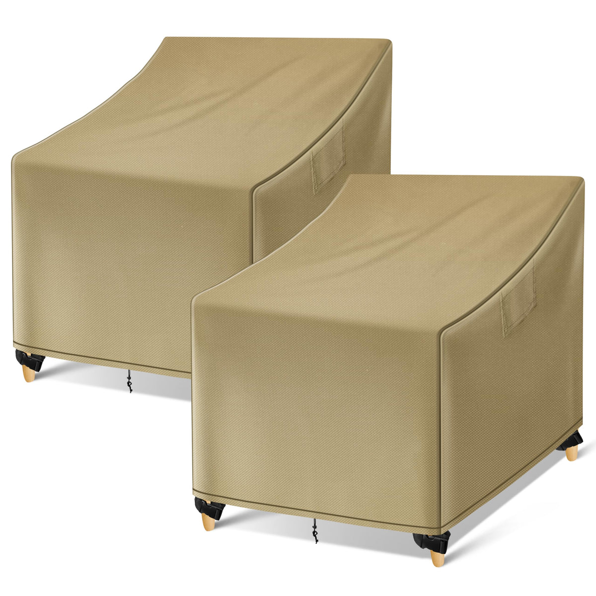 WLEAFJ front view khaki chair covers protecting patio chairs