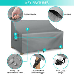 WLEAFJ cover installed on three-seater sofa offering full protection