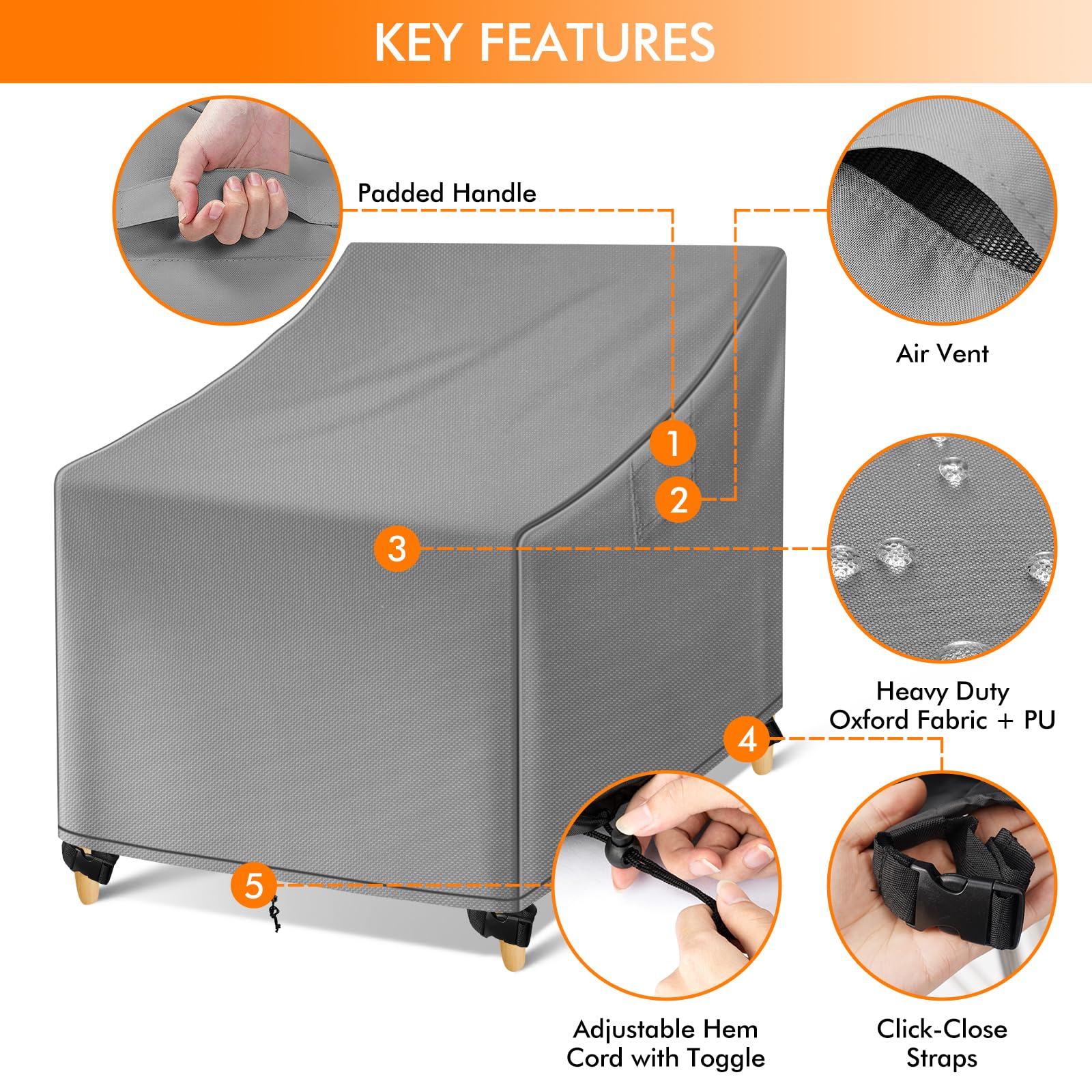 WLEAFJ water beading on cover surface demonstrating waterproof protection