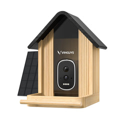 WLNYUGS front view bamboo feeder showing sleek design and wildlife appeal
