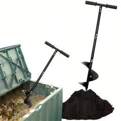 WLSANX front view of compost stirring tool showing full bar and finish, easy handling