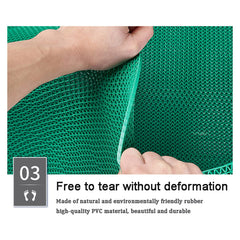 WLWLEO mat being cut to size with scissors showing custom-fit convenience