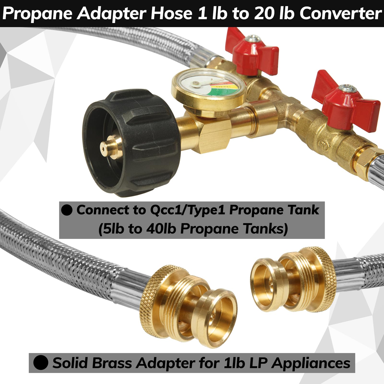 Wmnvshier close-up solid brass fittings and tri-color gauge for accurate monitoring