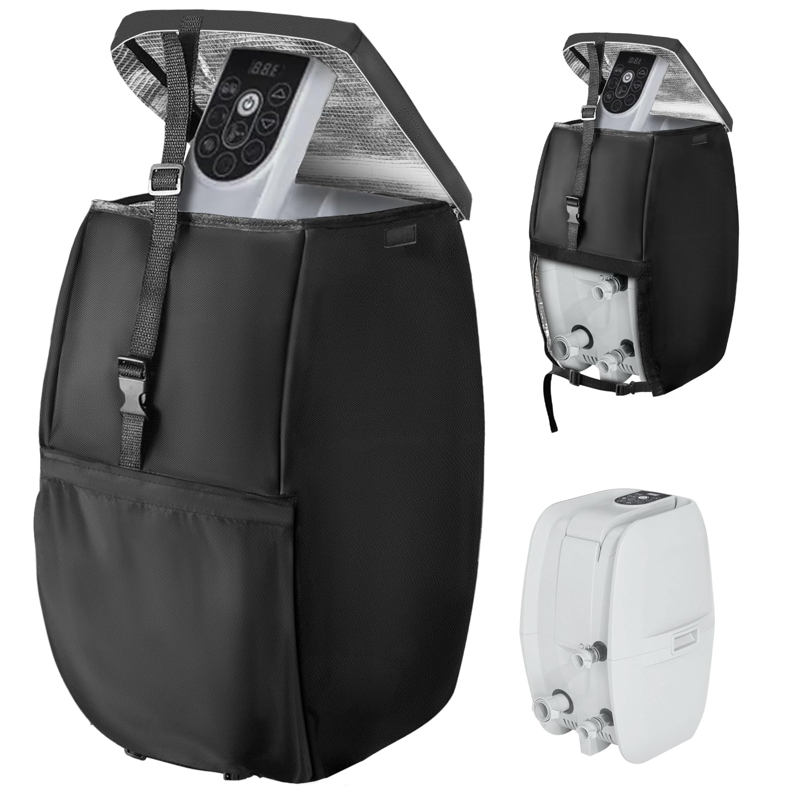 Wnanan front view showing cover fitted on pump, protects from weather