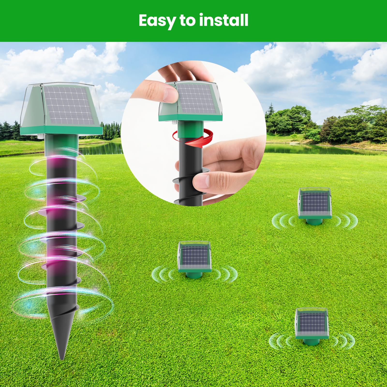 WNIGUCO stake held next to hand showing compact size and user-friendly design