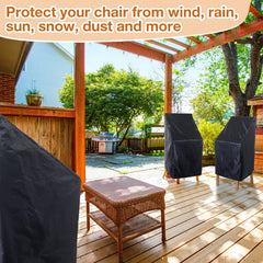 Woanger patio chair covered in outdoor setting protecting from weather