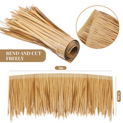 Woanger close-up of PE thatch texture highlighting lifelike appearance and durability