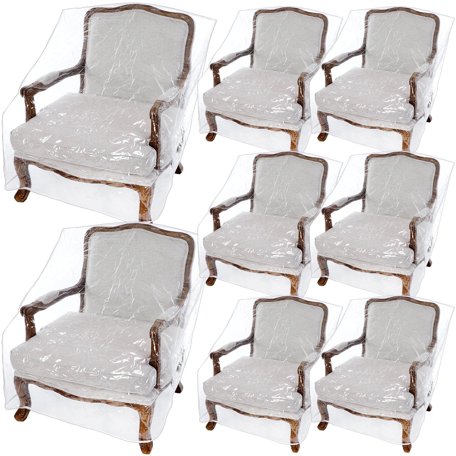 Woanger front view clear chair cover protecting upholstery visibly