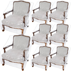 Woanger front view clear chair cover protecting upholstery visibly