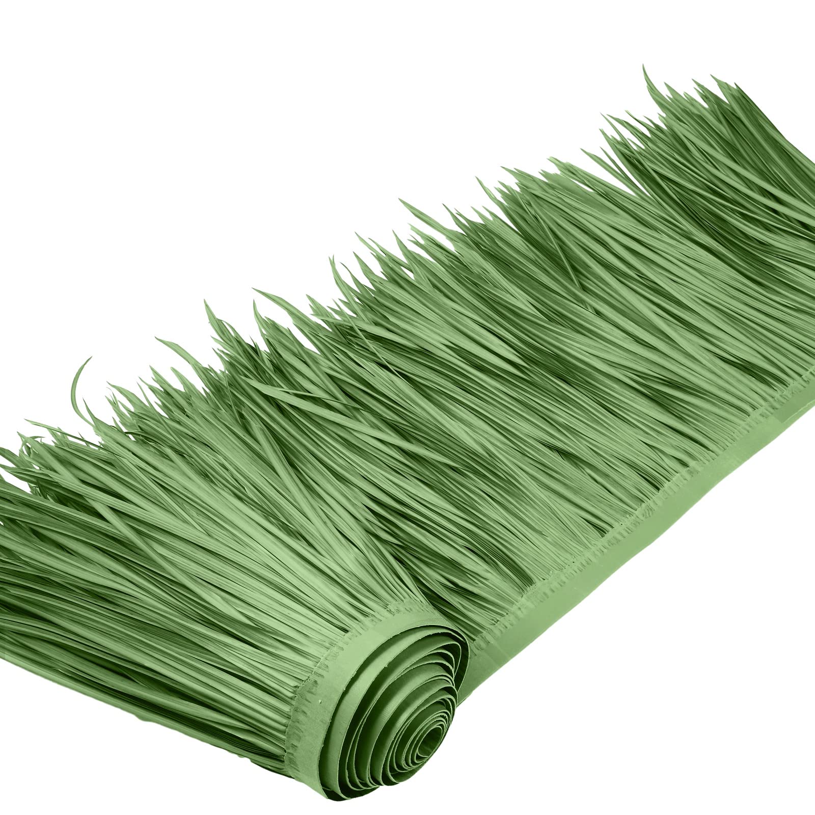 Woanger front view of jungle green thatch roll showing full length and color benefits