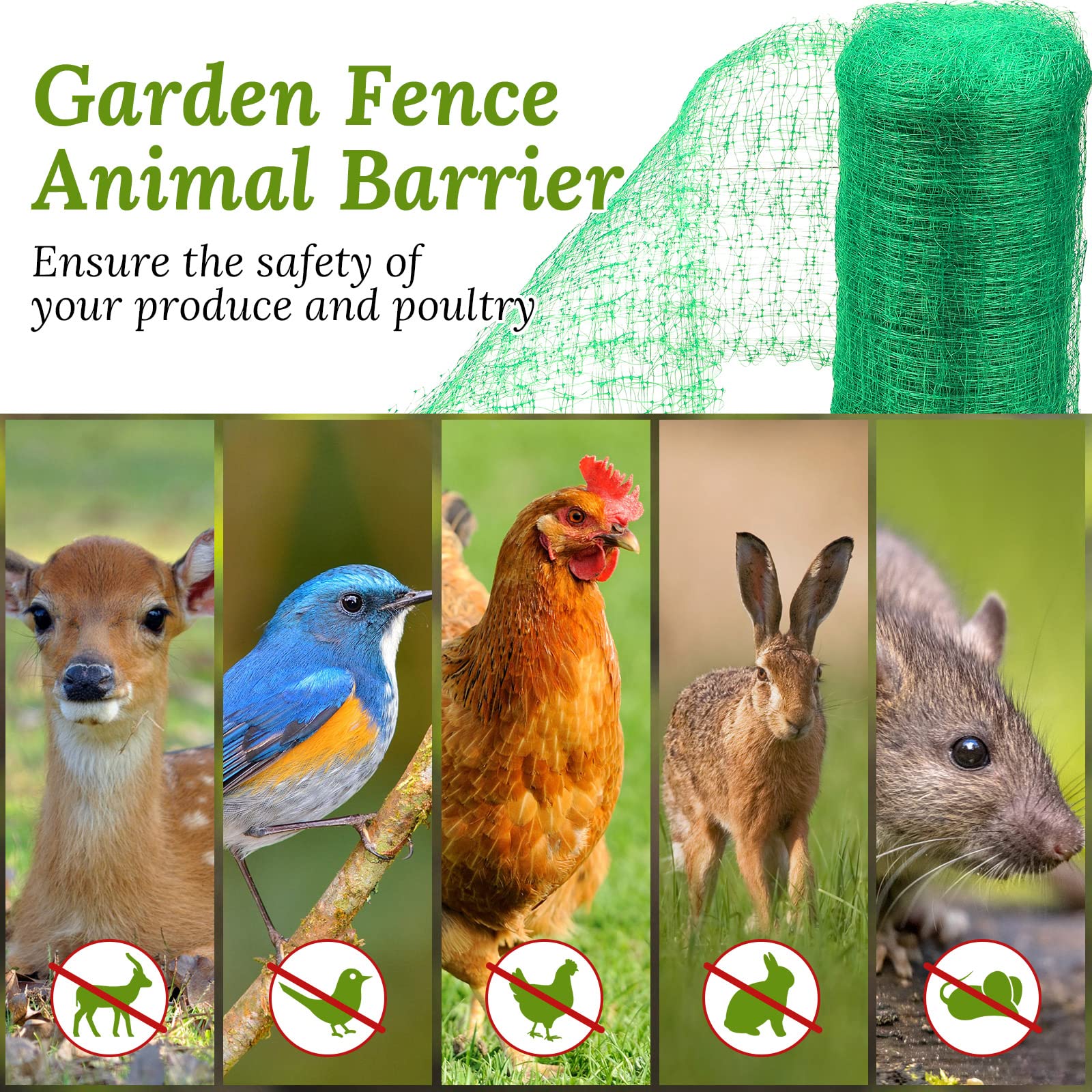Woanger netting covering vegetable bed in garden, protects produce effectively