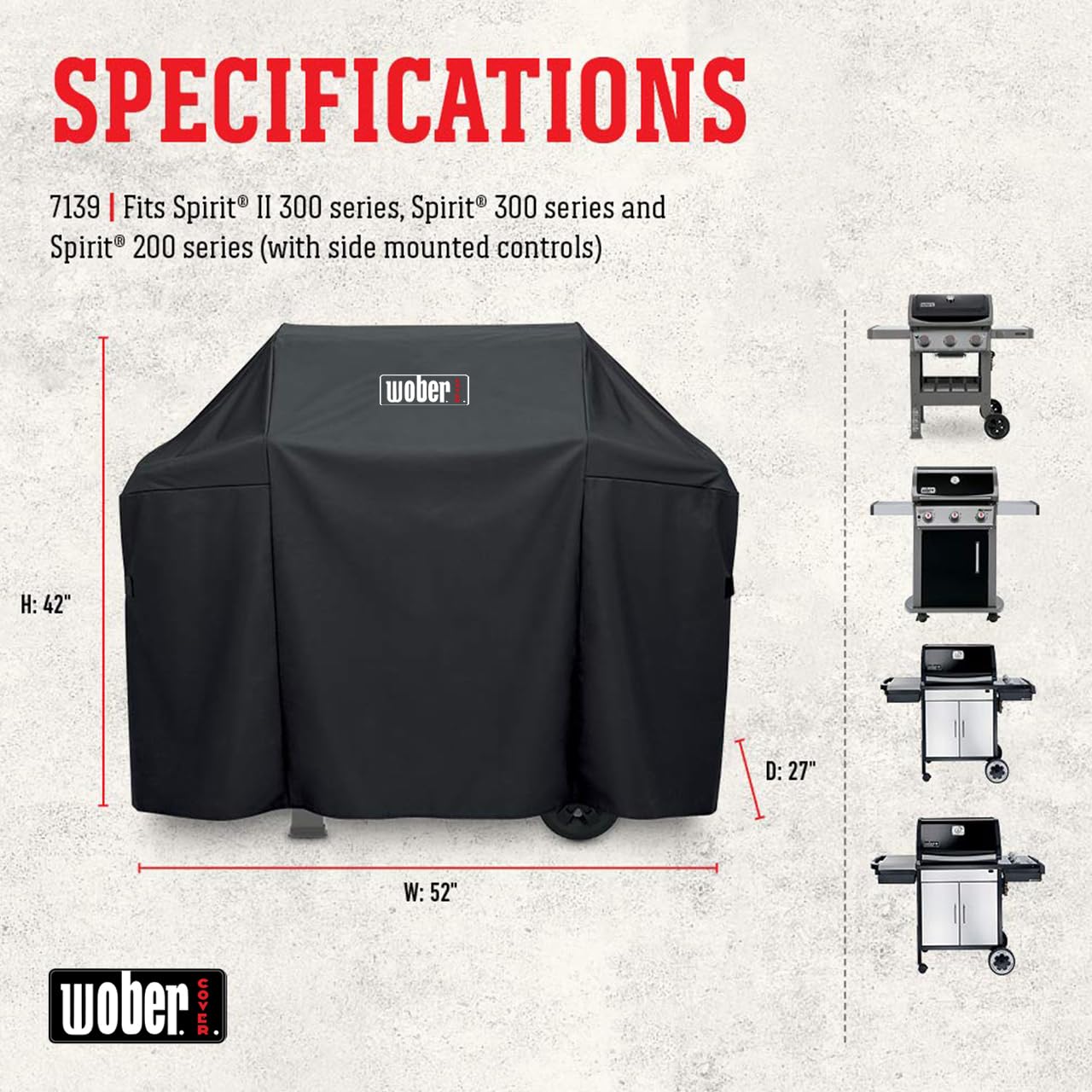 WOBER COVER close-up of polyester fabric texture for durable weather resistance