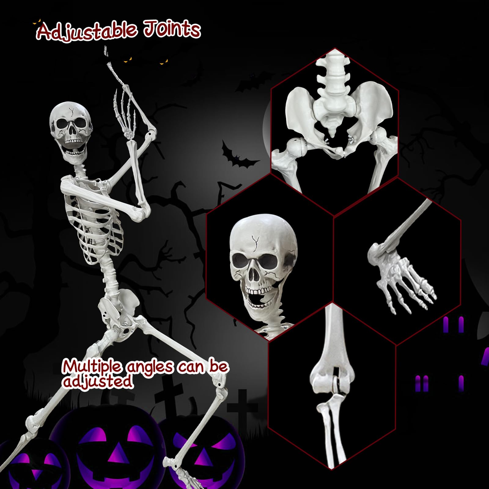Wocst hanging skeleton from ceiling with rope for dramatic outdoor display