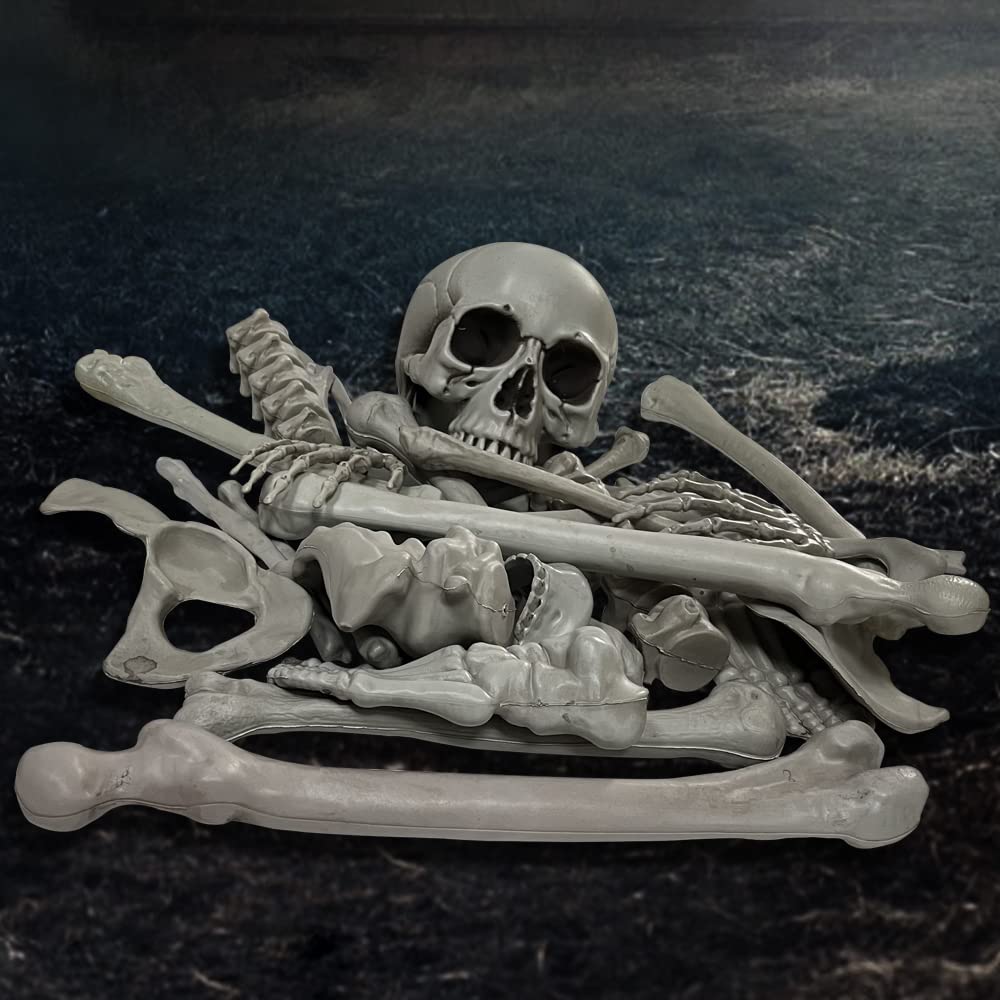 Wocst indoor haunted-house hallway staged with bones for instant eerie effect