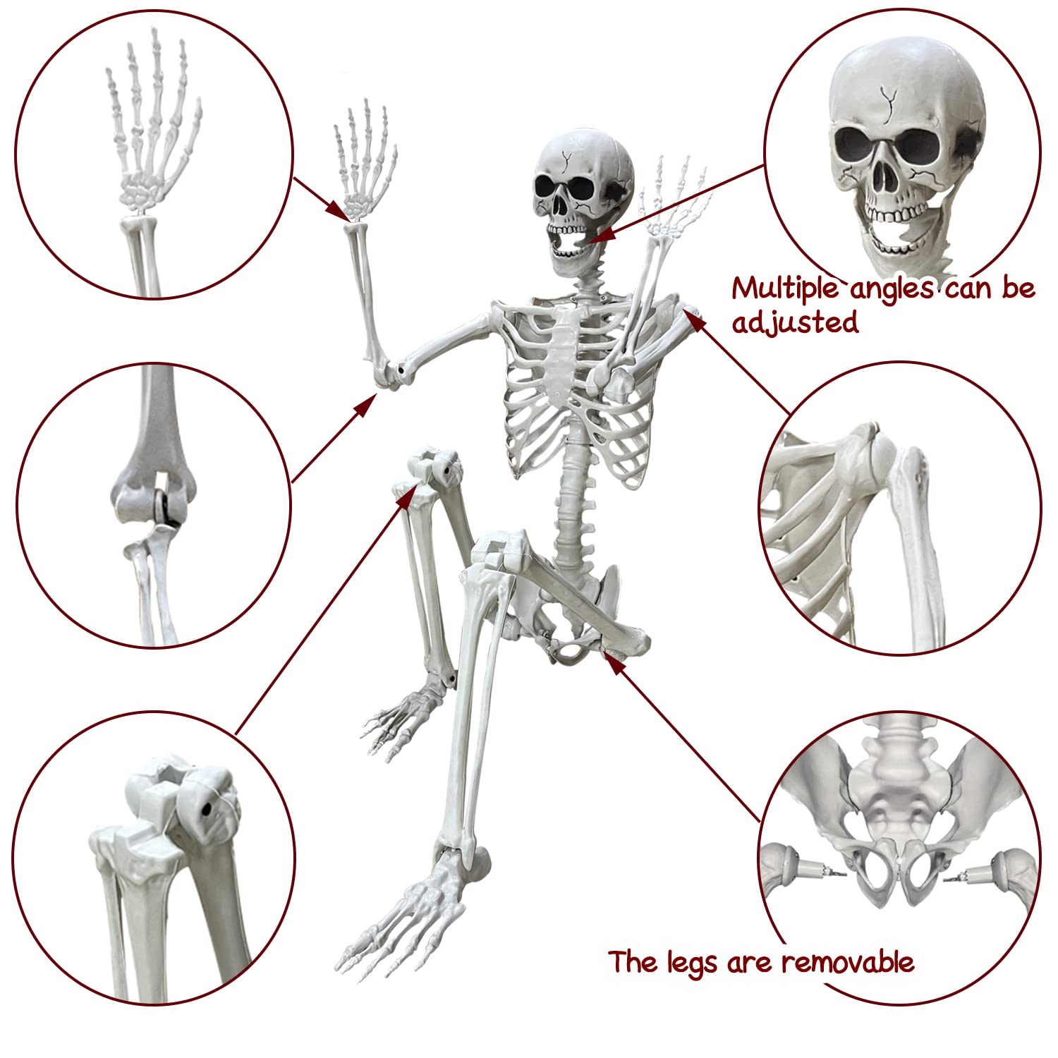 Wocst skeleton sitting on porch offering spooky curb appeal benefit
