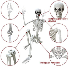 Wocst skeleton sitting on porch offering spooky curb appeal benefit