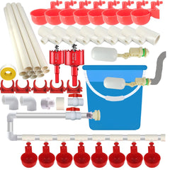 WODERIC front packaging showing complete poultry waterer kit and parts benefits