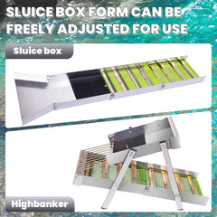 WodGod assembled sluice in a stream for efficient on-site processing