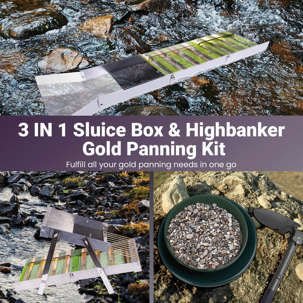 WodGod folded compact sluice demonstrating easy transport and storage