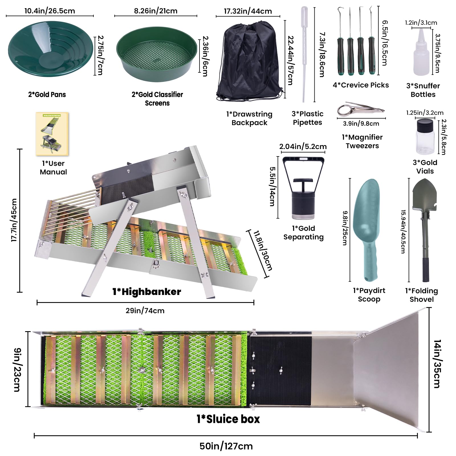 WodGod gold pans and classifiers displayed for accurate material sorting