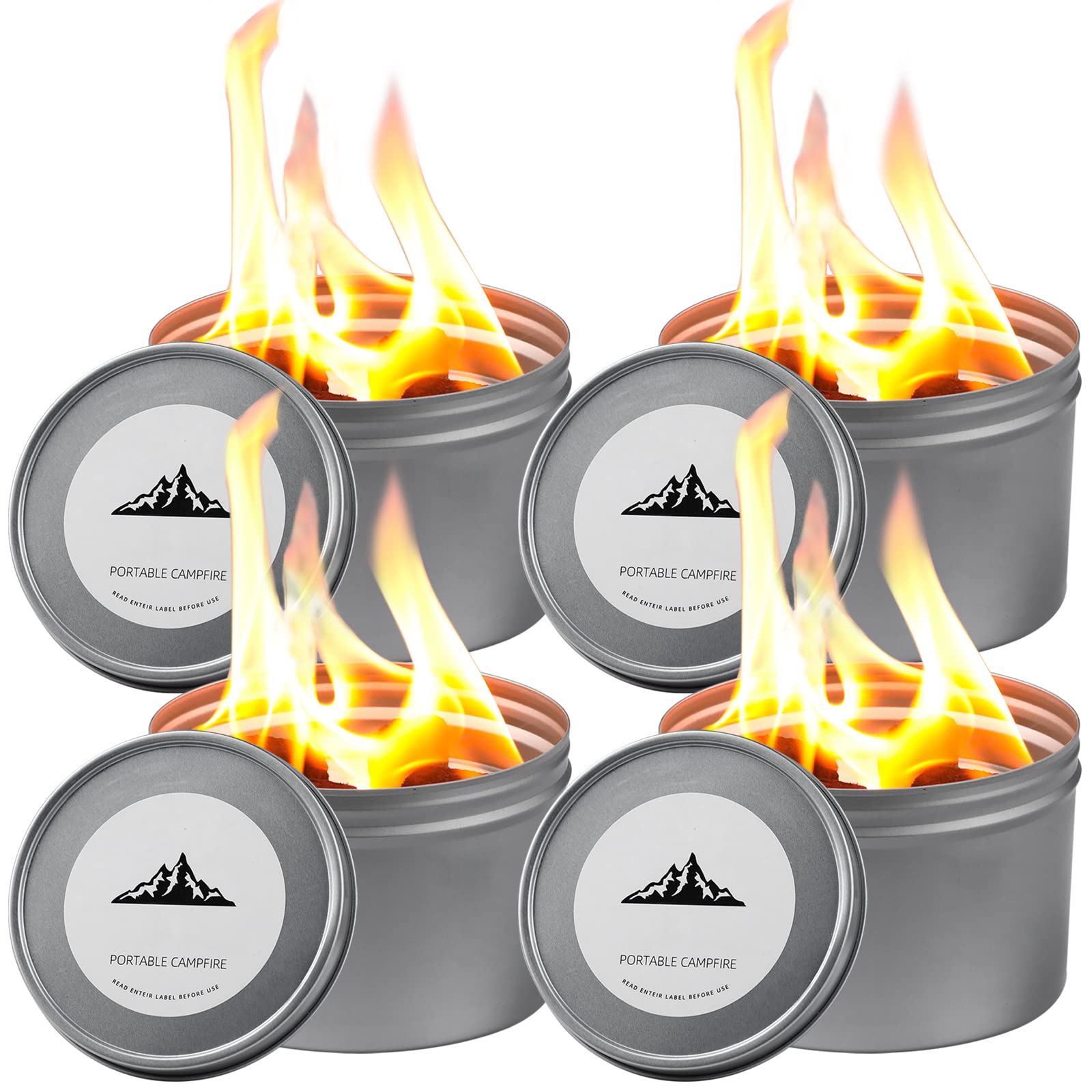 WOEHOL front packaging showing four compact campfires, clear travel benefit