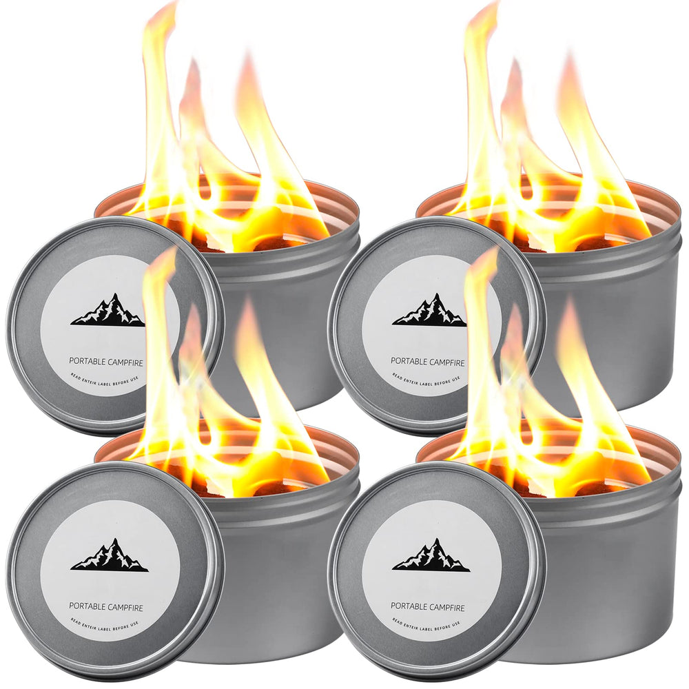 WOEHOL front packaging showing four compact campfires, clear travel benefit