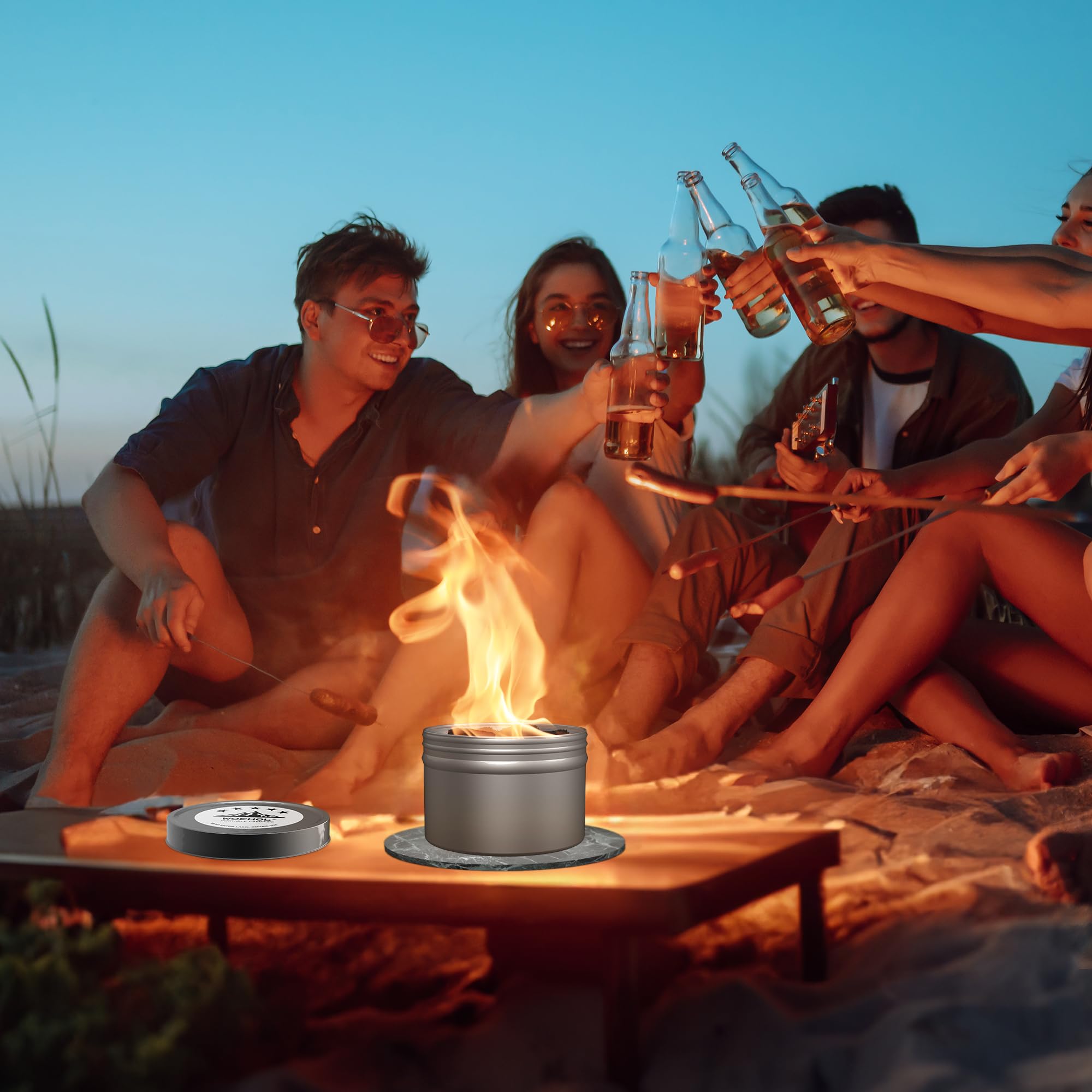 WOEHOL packed inside a backpack, convenient for camping and travel