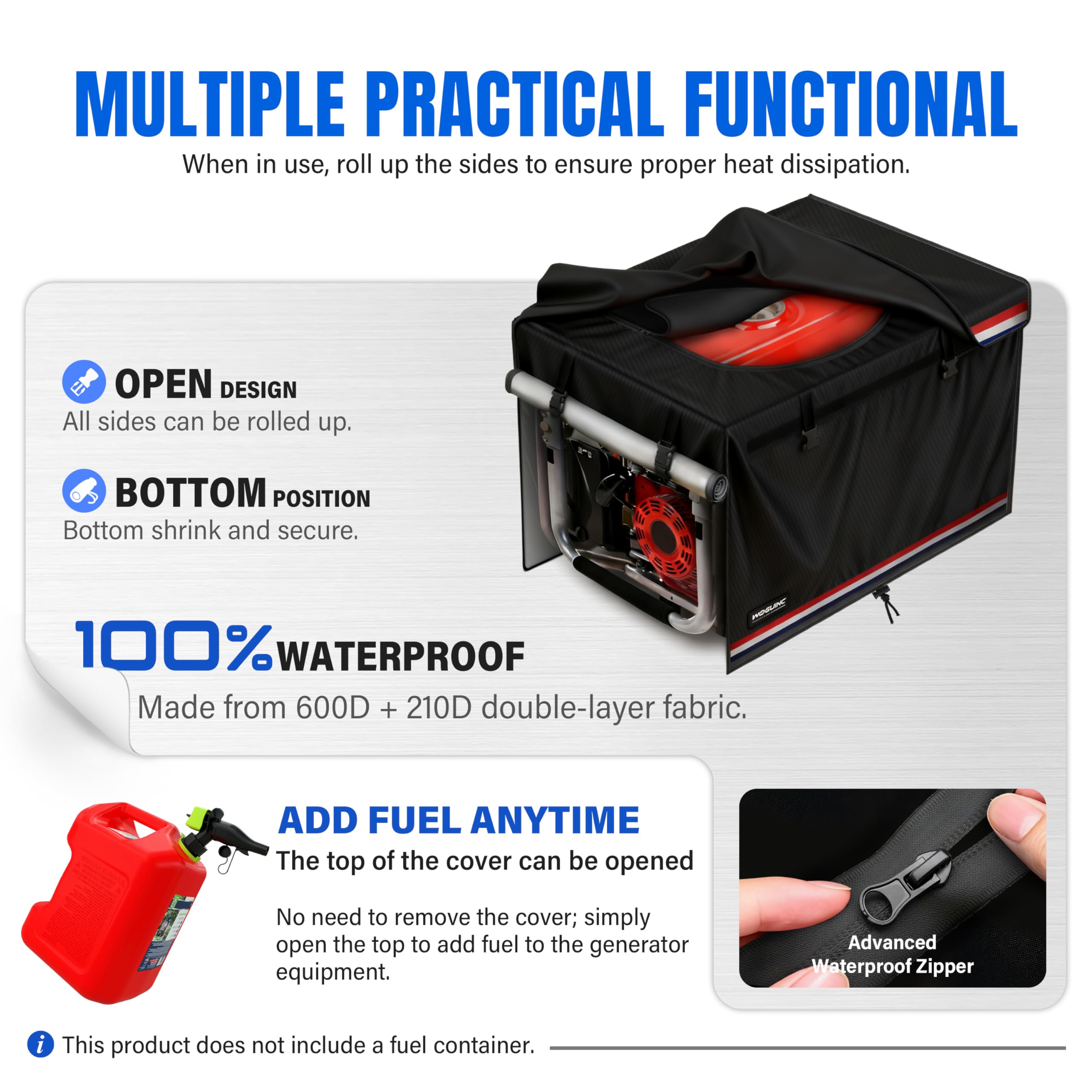WOGUINC installed while running with side rolled up, shows ventilation and cooling benefit