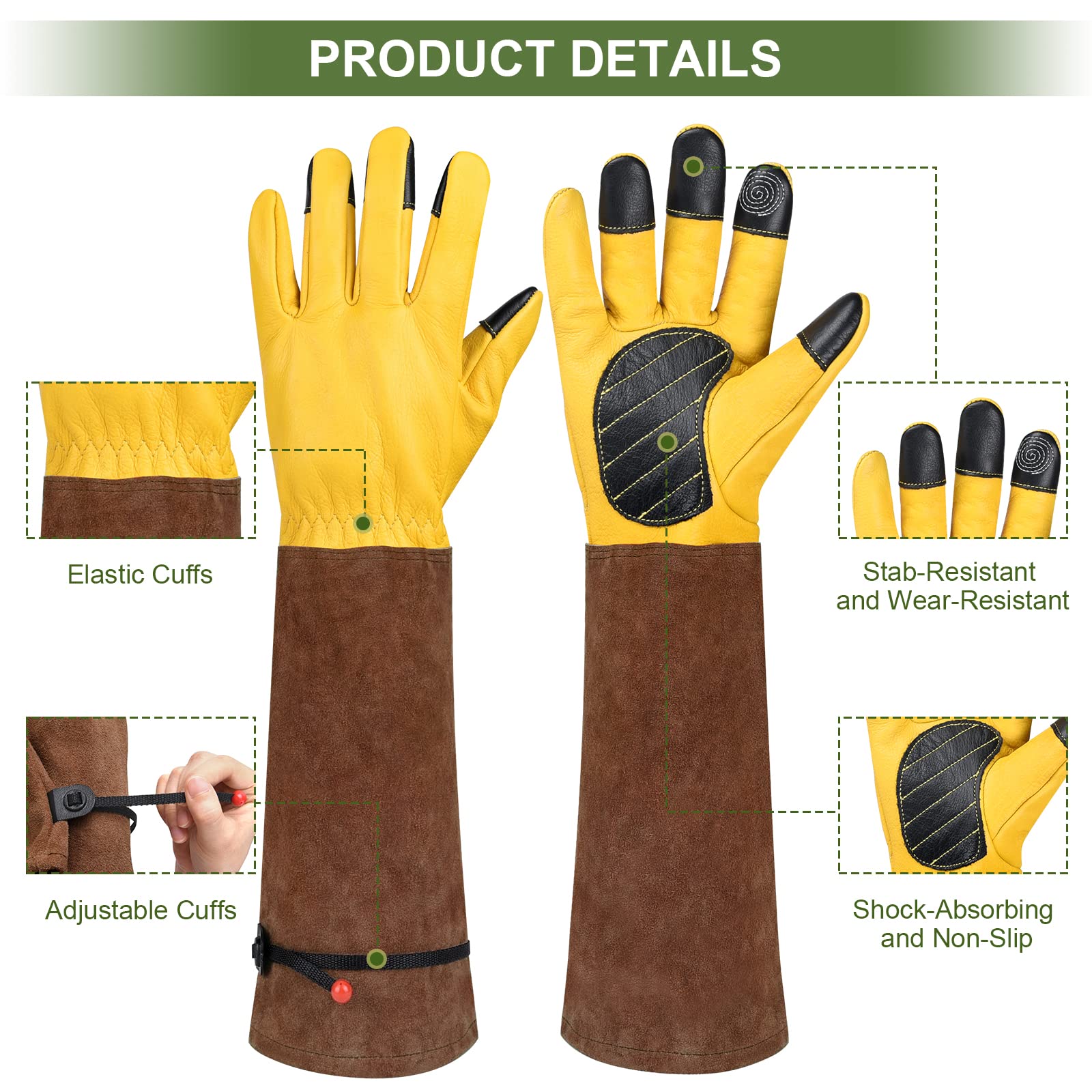 WOHEER gloves in use pruning a rose bush offering safe thorn protection