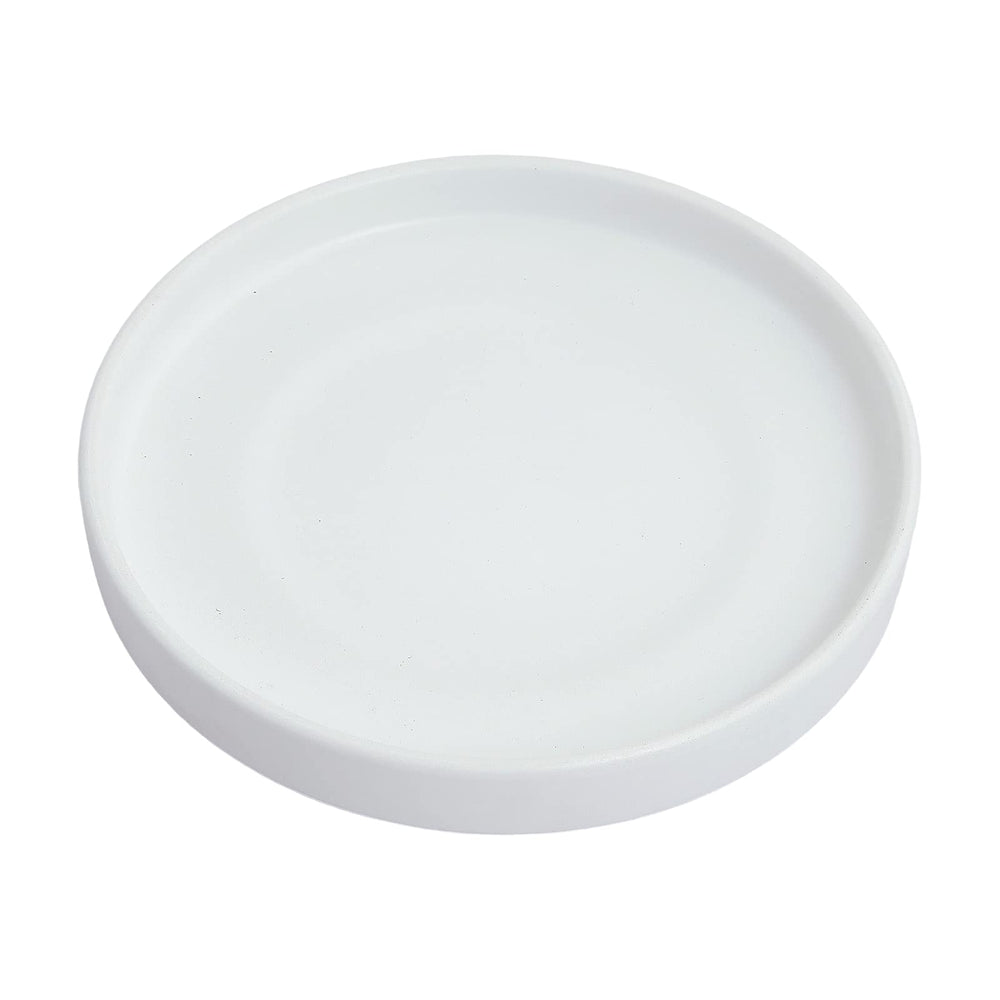 Woiida front view matte white saucer showing clean modern finish and protection