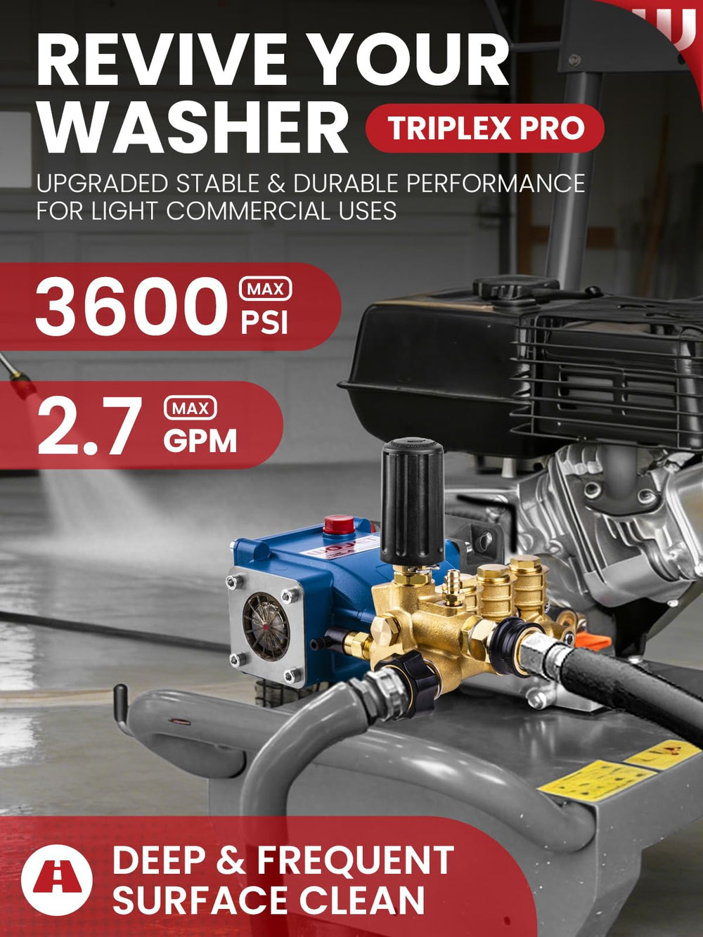 WOJET brass pump head close-up highlighting corrosion resistance and long life