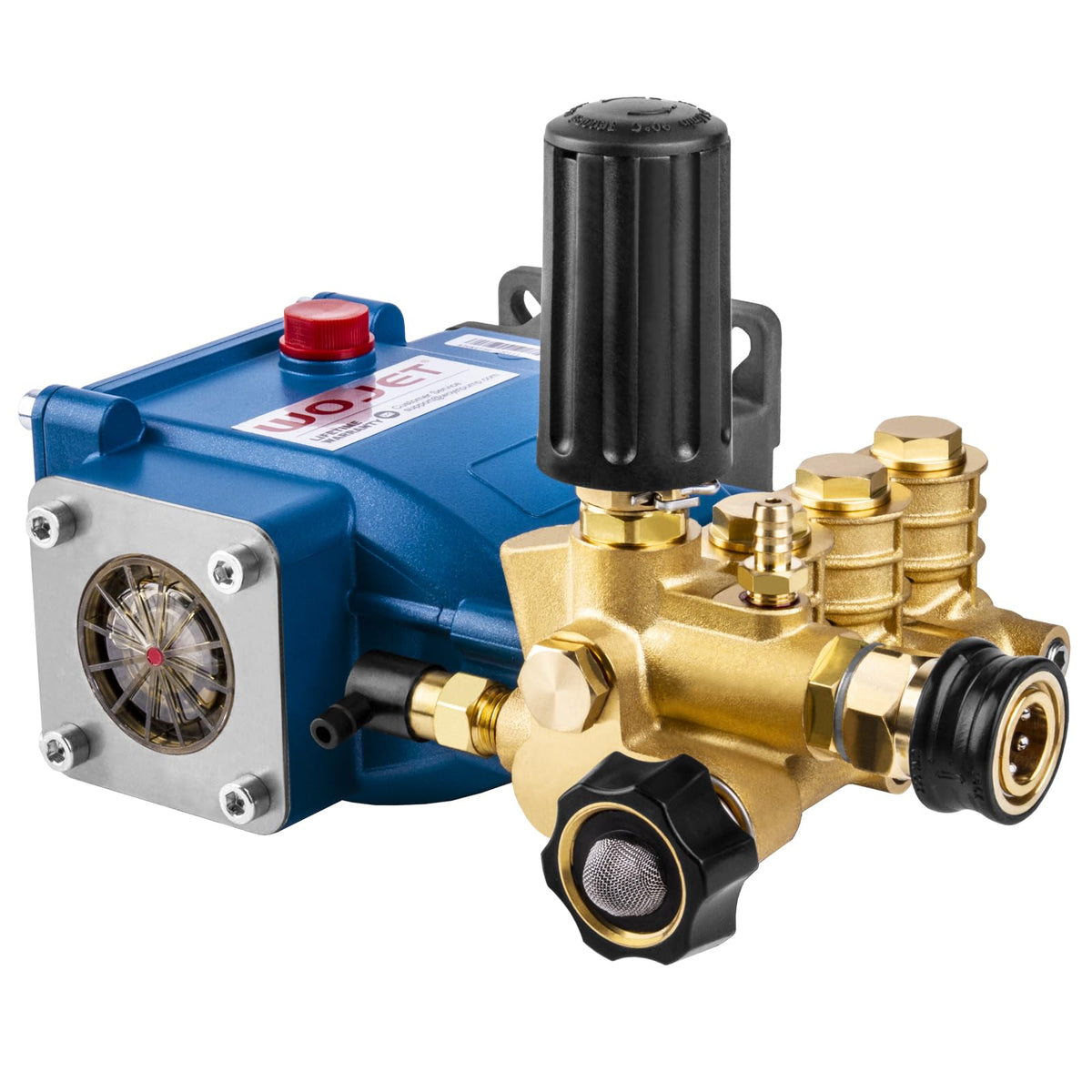 WOJET front view assembled pump showing sturdy build and reliable replacement benefit