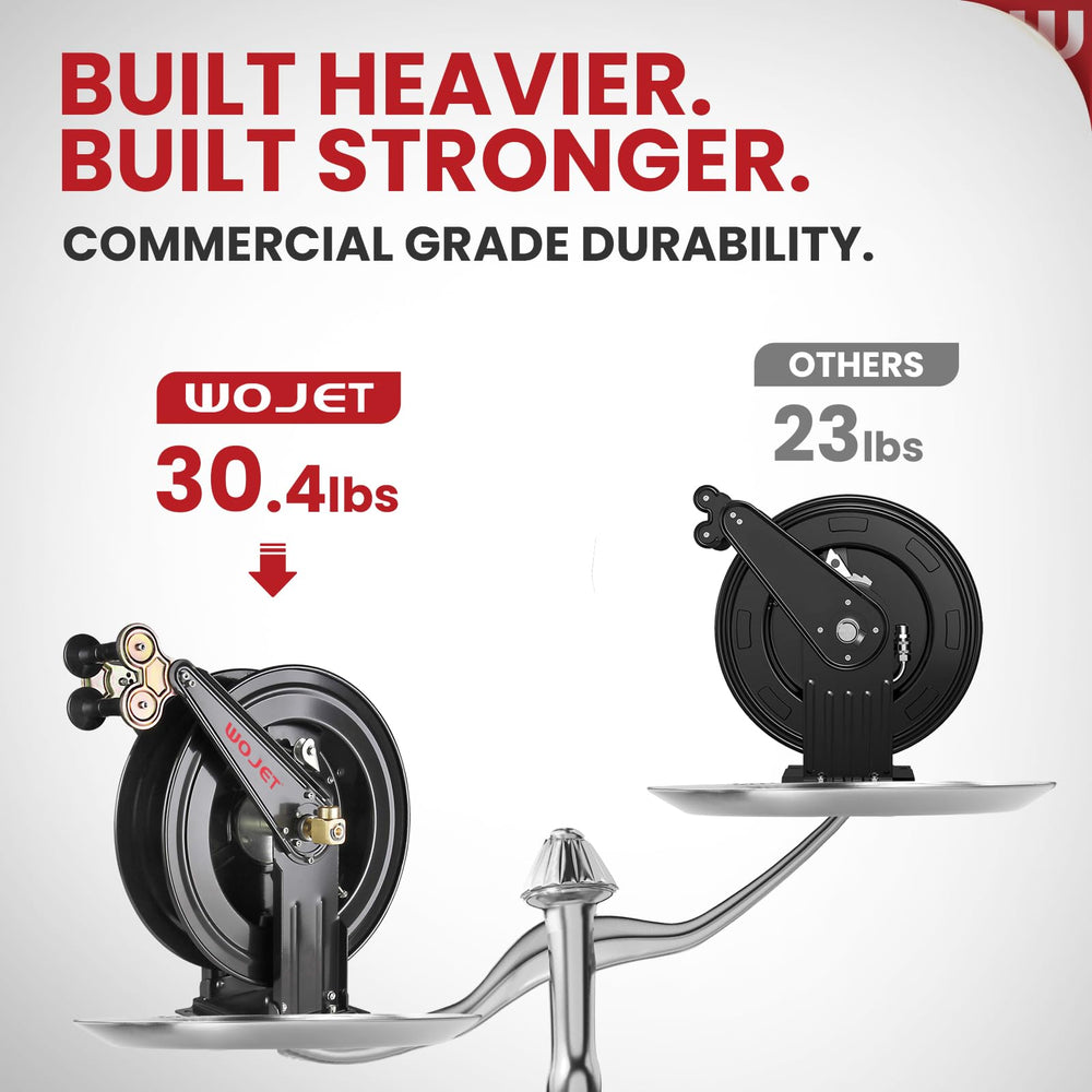 WOJET close-up of thick steel frame highlights durability and long service life