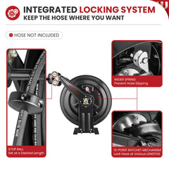 WOJET reel mounted on wall showing tidy storage and safer workspace benefit