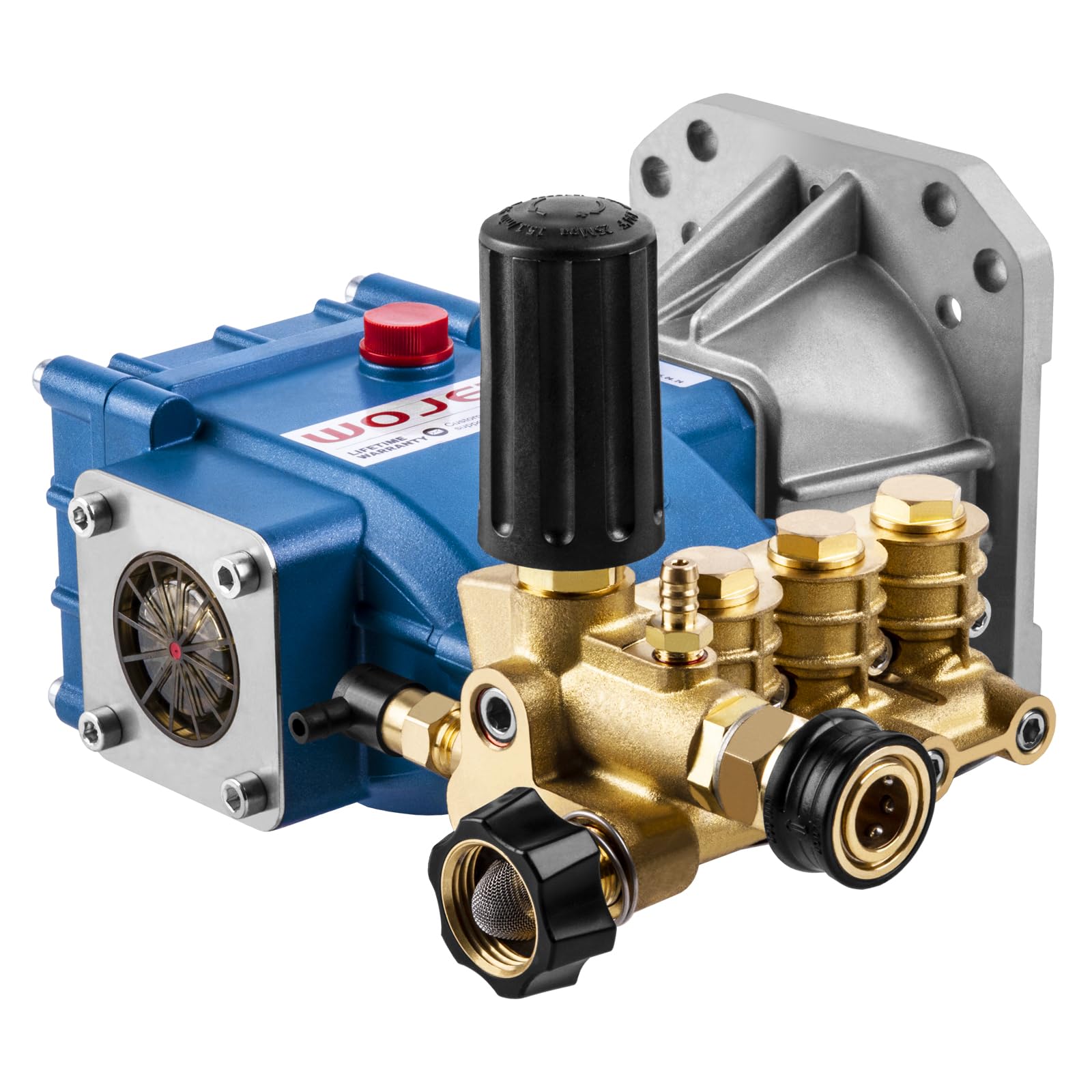 WOJET triplex front assembly showing robust build and reliable pressure