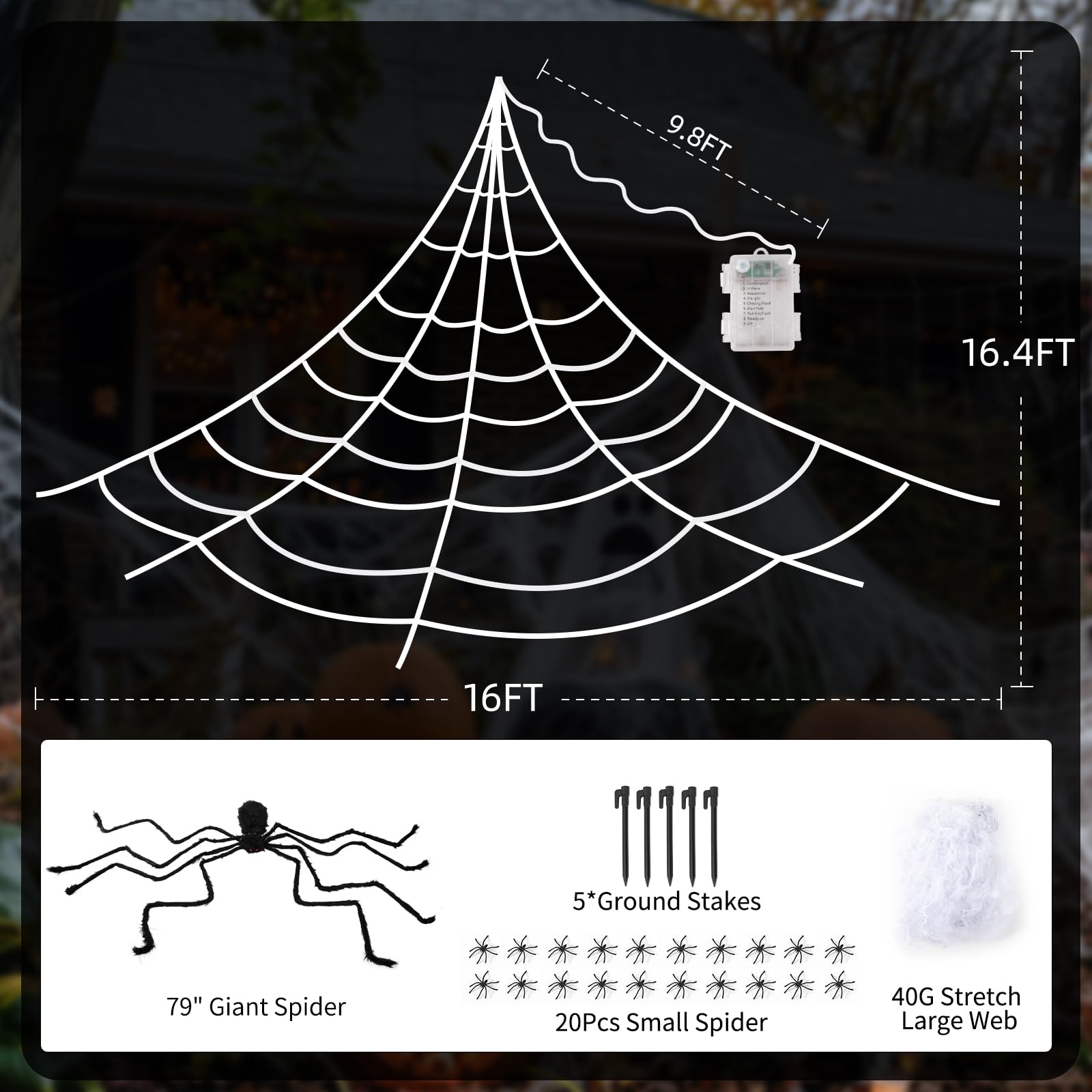 WOLYKIER small spiders and accessories adding layered spooky decoration