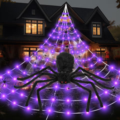 WOLYKIER front view lit web showing purple LEDs for eye-catching curb appeal