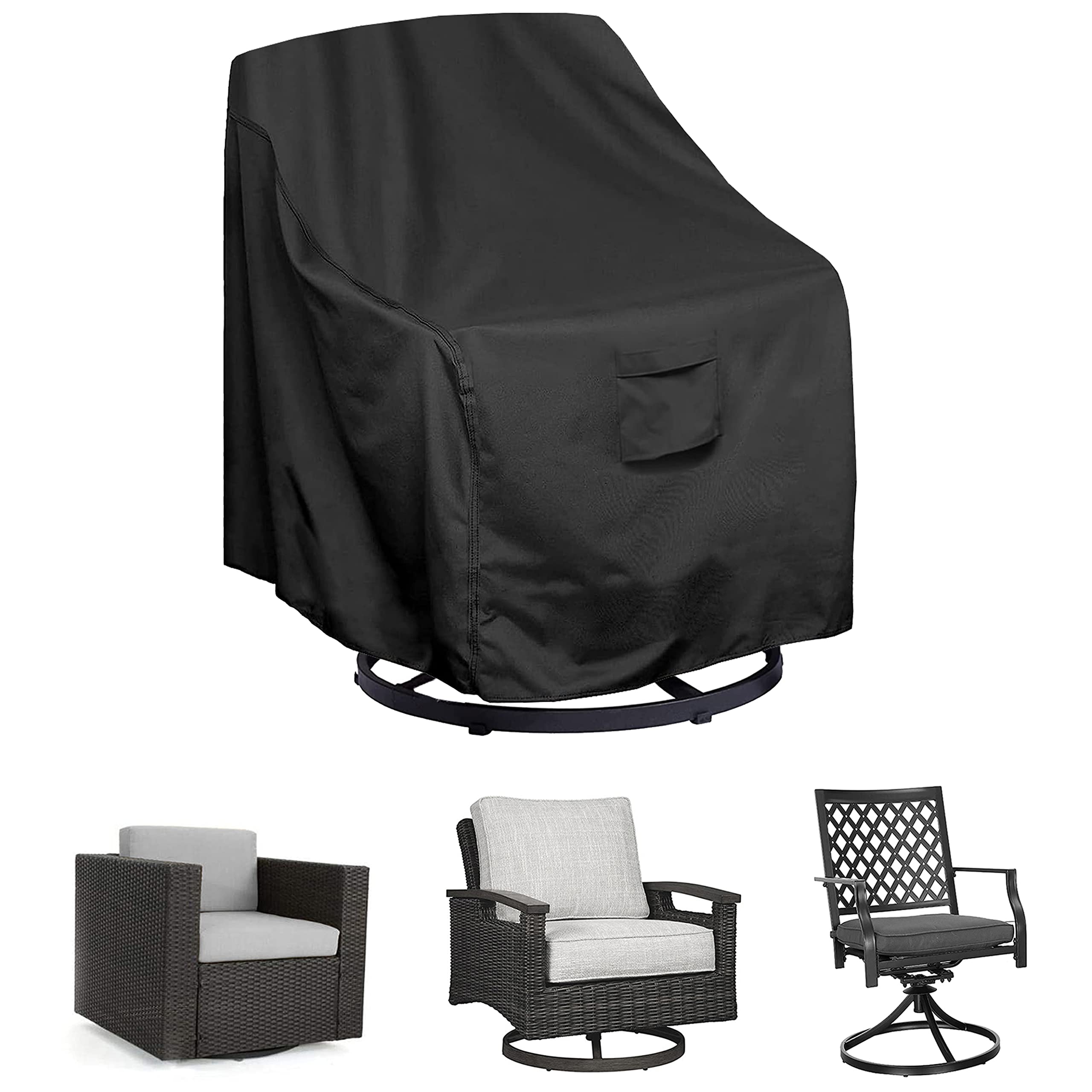 WOMACO front view cover on chair showing full protection and weather resistance