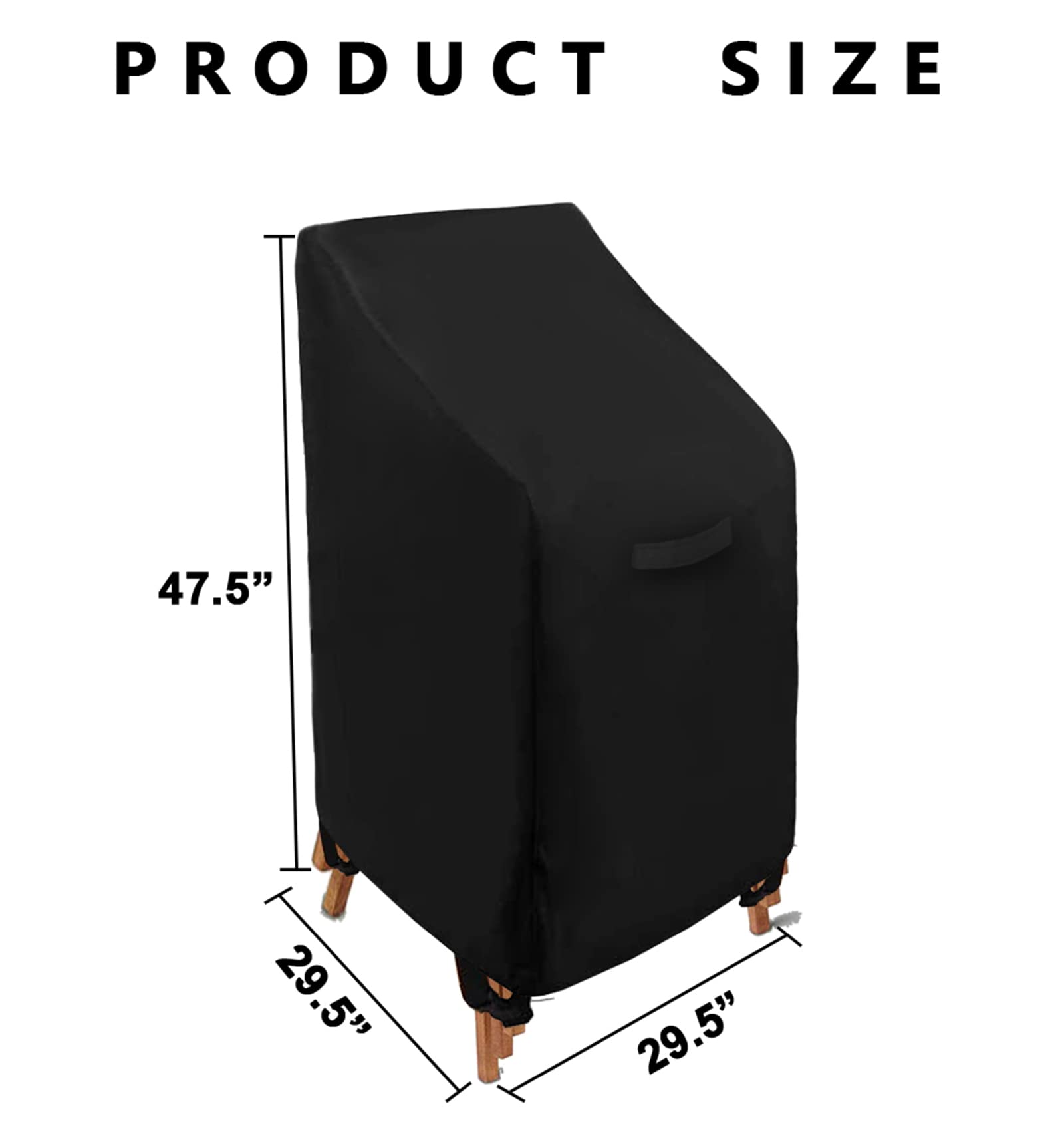 WOMACO cover next to measuring tape, confirms 29.5 x 29.5 x 47 inches fit