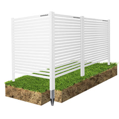 WOMEDUAL front view of three connected panels showing neat outdoor screening benefit